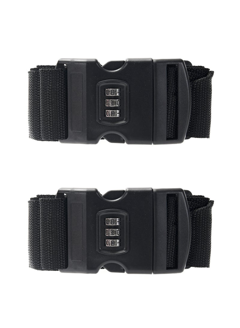 LAWAZIM Luggage Strap with Combination Lock -180×5cm 2 Piece- Adjustable Travel Belt for Suitcases, TSA Approved, 3-Dial Combination, Quick-Release Buckle for Travel, Checked Baggage, Carry-On Luggage - Image 1